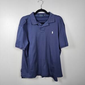 Polo Ralph Lauren Mens L Pima Soft Touch Polo Shirt Short Sleeve Navy Blue